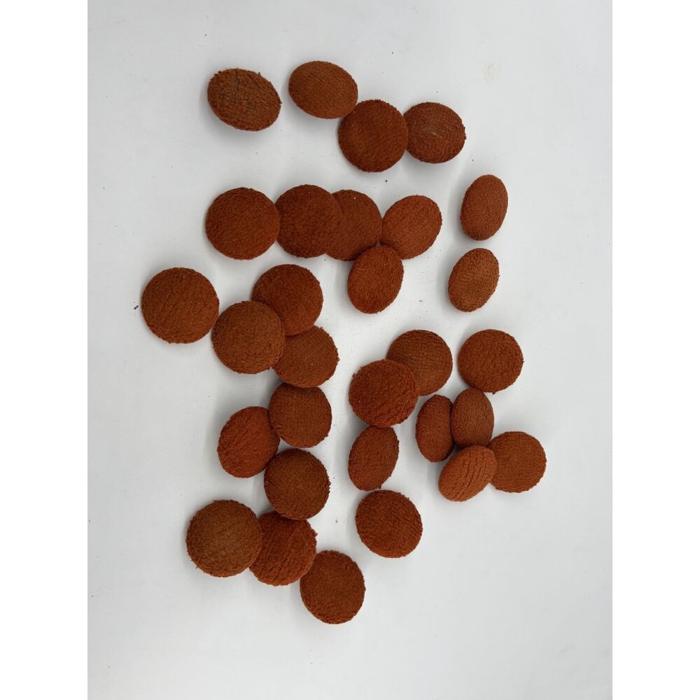 Vintage Burnt Orange Velvet/Fabric Covered Upholstery Buttons 1.5" lot of 30